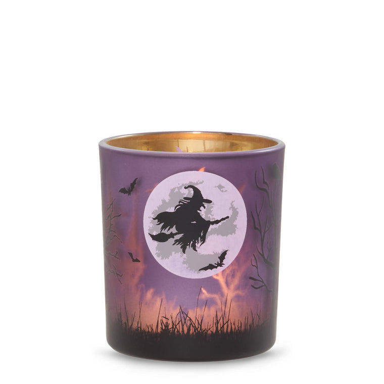 Purple Witch's Moon Tea Light Candle Holder O2