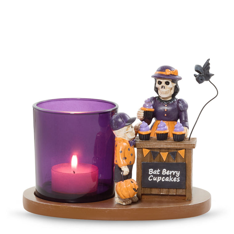 Bonebury Lane Bat Berry Cake Tea Light Candle Holder R2