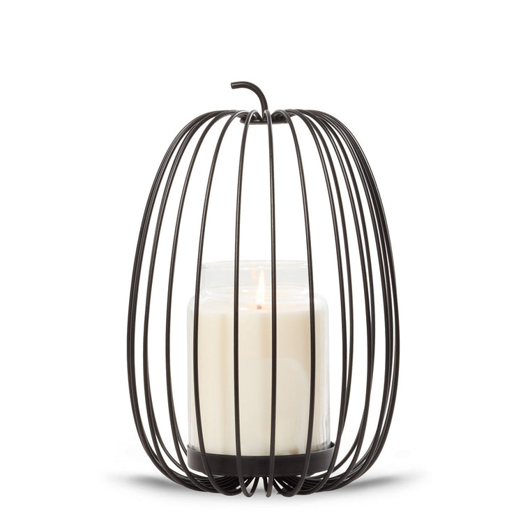 Caged Pumpkin Jar Candle Holder G6